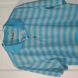 Links edition Titanium baby blue stripe golf polo 2XL